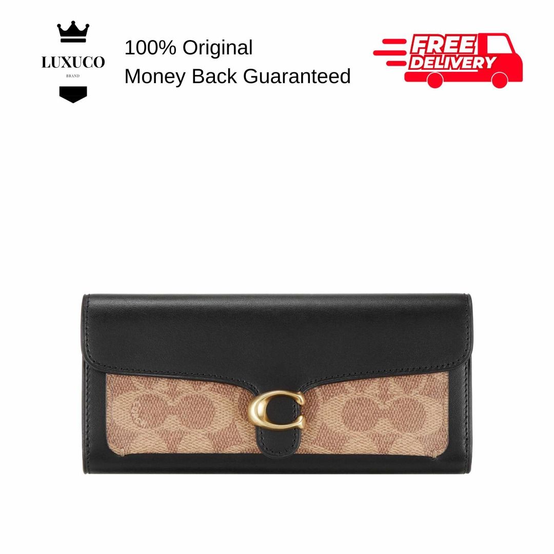 Luxuco Coach Tabby Long Wallet In Colorblock Signature Canvas 1154