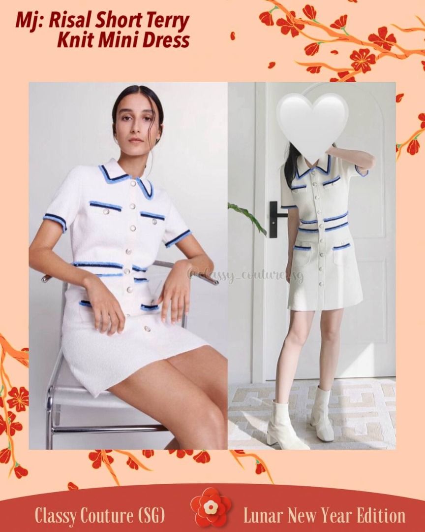 maje short terry knit dress Short terry knit dress Ecru for Women