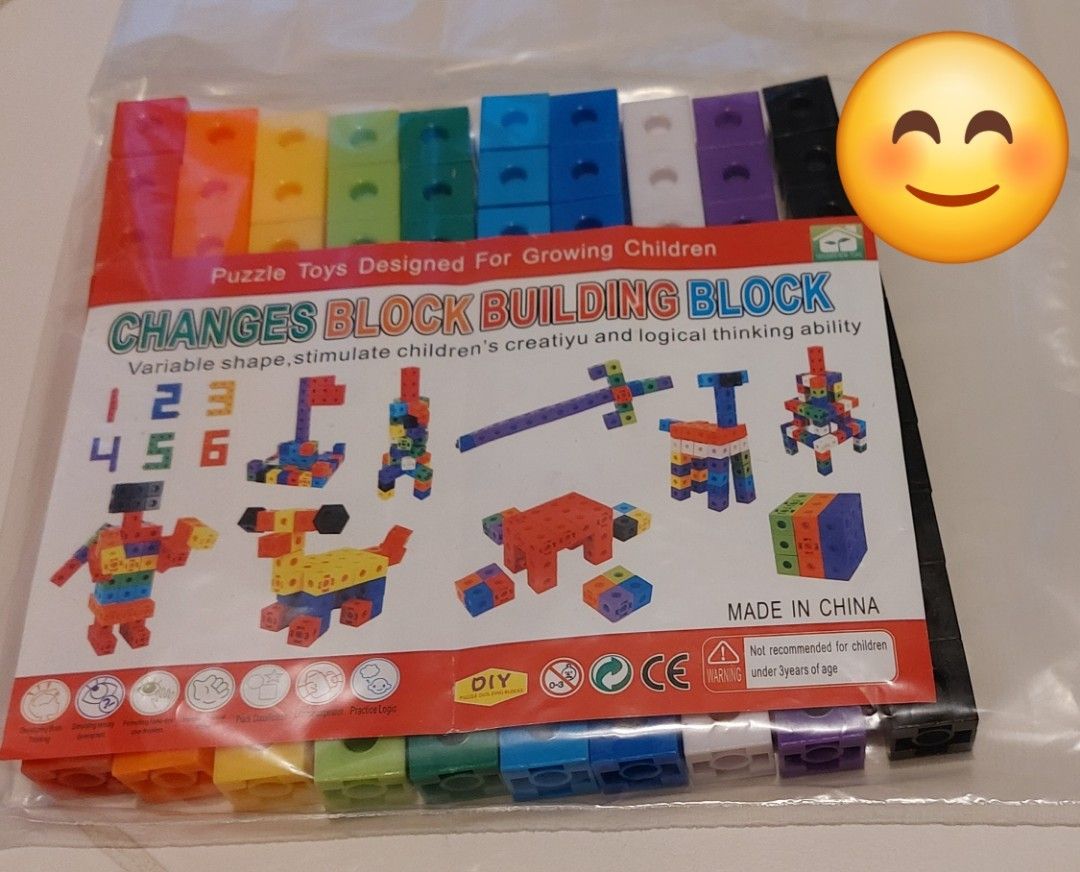 MATH LINKING CUBES (Category: Educational & Learning Toys) located in Singapore. Submitted by plumup (Listing ID 1282488900, Image 5). Description: Math Linking cubes. For learning and creative making figures. 1 bag = 100 cubes 2 packs@$8 1 bag 50 cubes at $2.50.