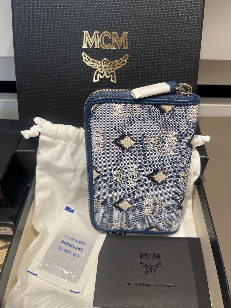 MCM Aren Zip Around Wallet in Vintage Monogram Jacquard, Luxury