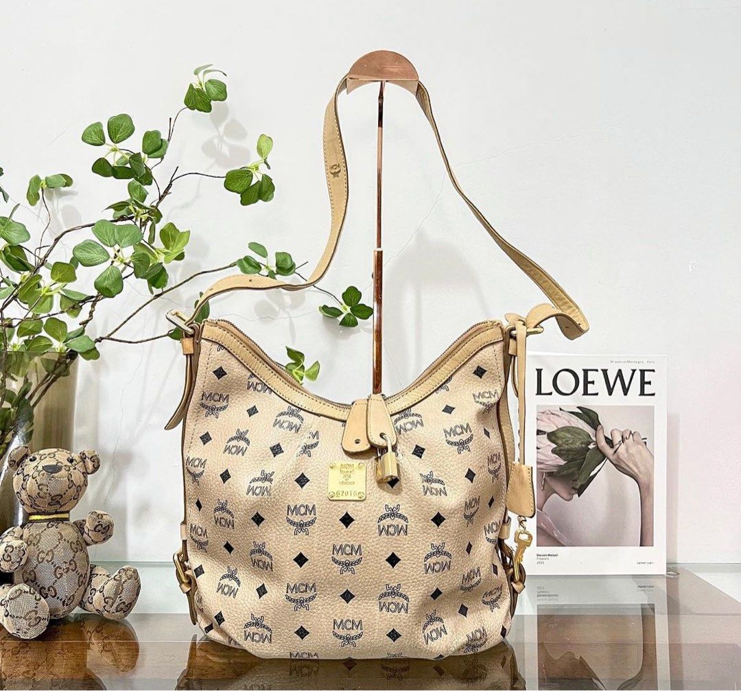 SALE MCM Monogram Visetos Hobo Bag Women s Fashion Bags Wallets Cross body Bags on Carousell