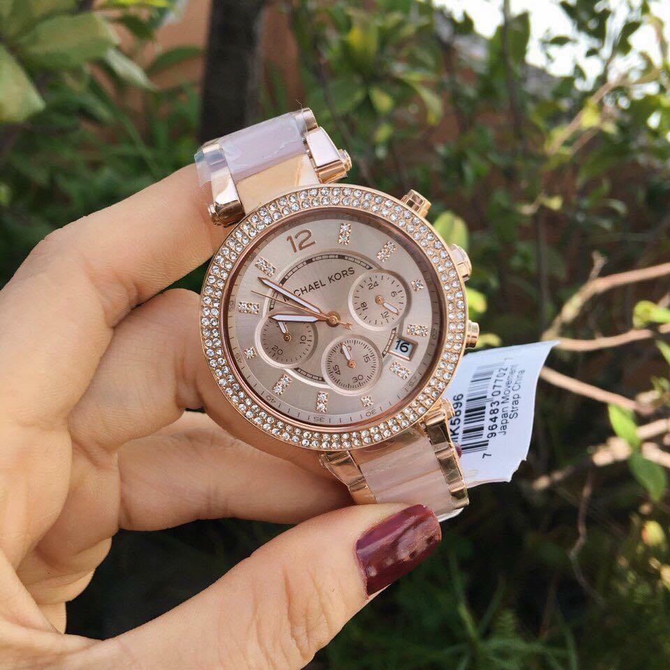 Michael Kors Parker Rose Gold Chrono Watch MK5896 Women s