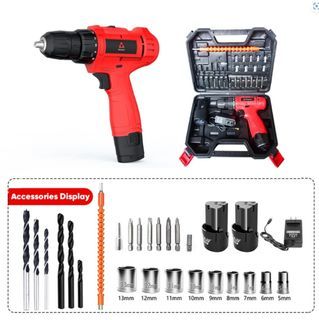 Mitsushi 29pcs Double Speed Li-ion Battery Rechargeable Cordless Drill Driver cordless