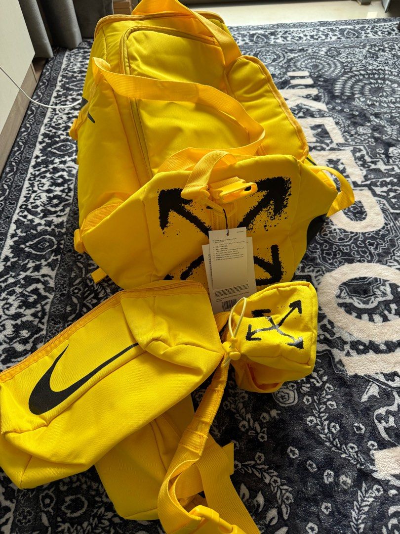 Nike Duffle Bag Nike Off White Bag Yellow Duffel Bag Yellow Off