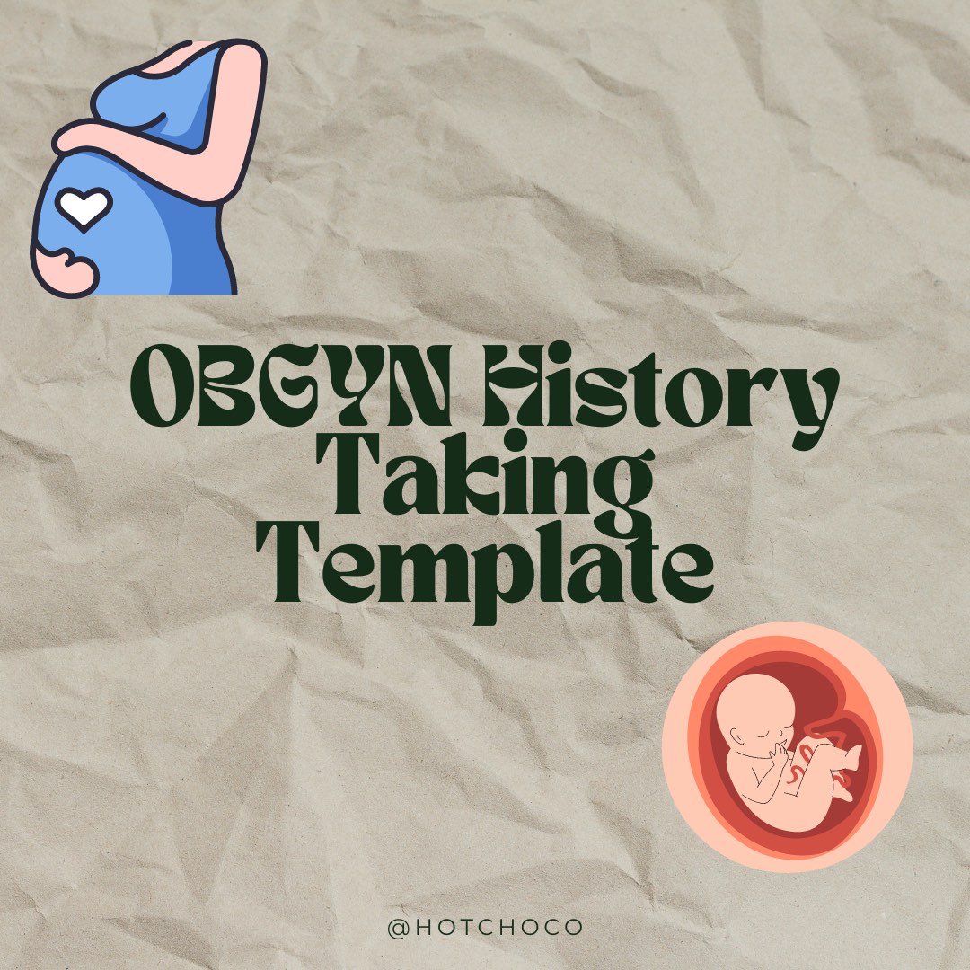 OBGYN History Taking Template Hobbies Toys Books Magazines