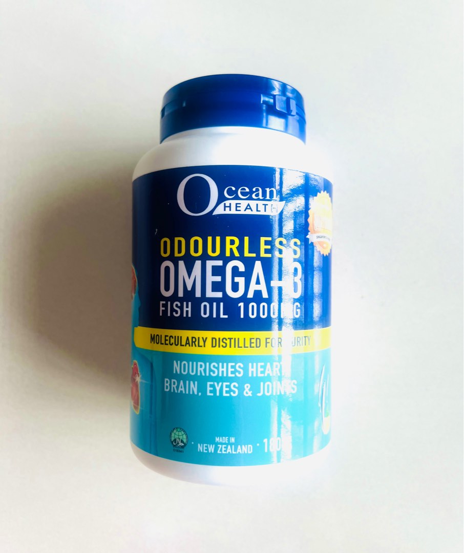 180 gels OCEAN HEALTH Odourless Omega 3 Fish Oil 1000mg