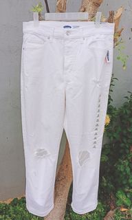 OLD NAVY SKY-HI STRAIGHT EXTRA HIGH RISE WHITE JEANS