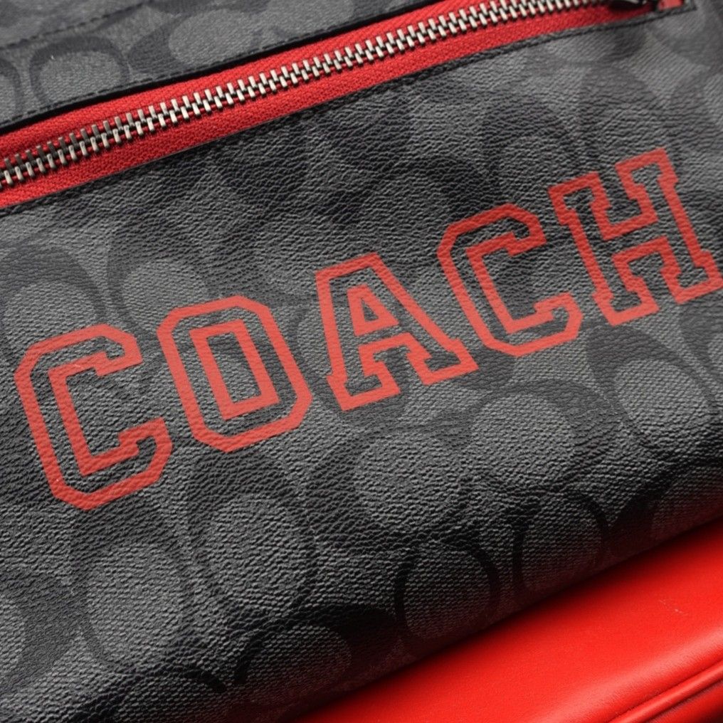Original Coach Red Leather Backpack Signature Varsity Motif