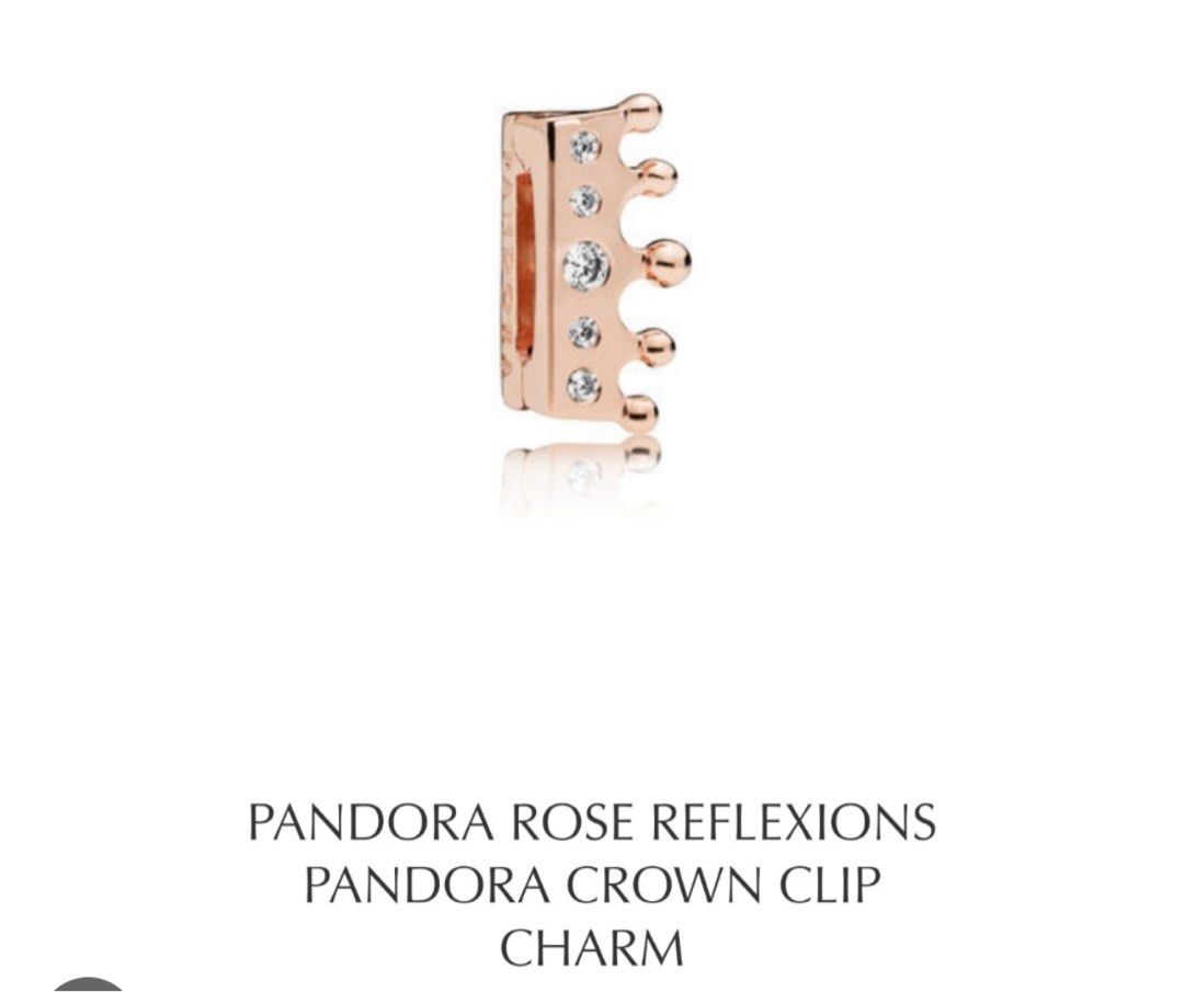 PANDORA ROSE REFLEXIONS CROWN CLIP CHARM Women s Fashion Jewelry Organisers Bracelets on Carousell