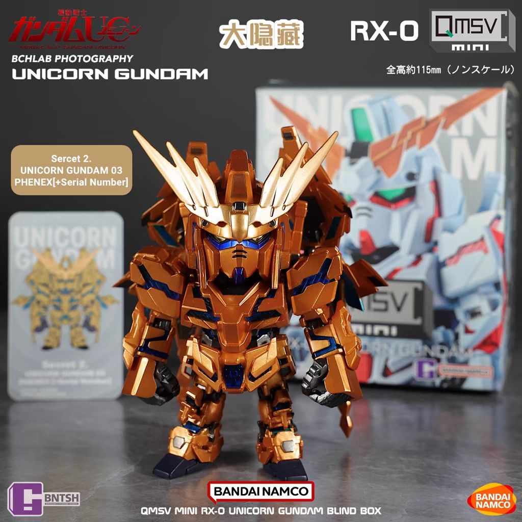 [QMSV MINI X BANDAI NAMCO] UNICORN GUNDAM SERIES FULL SET AND INDIVIDUAL CHARACTERS AVAILABLE (Category: Designer & Blind Box Toys) located in Singapore. Submitted by BOBOX (Listing ID 1290793062, Image 2). Description: QMSV Mini x Bandai Namco Unicorn Gundam Series Blind Boxes 1x random blind box $23.90 8x full set (no repeat-full set guaranteed) $169.90 with chances of secret character Please dm me if you are looking for specific characters fro