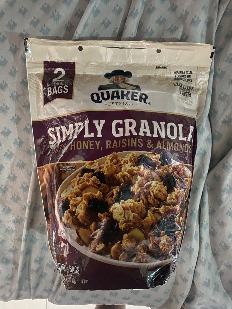 QUAKER SIMPLY GRANOLA, Food &amp; Drinks, Packaged &amp; Instant Food on Carousell