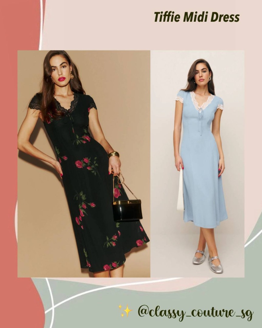tiffie floral print midi dress Ref Tiffie Viscose Midi Dress, Women's Fashion, Dresses & Sets, Dresses on  Carousell