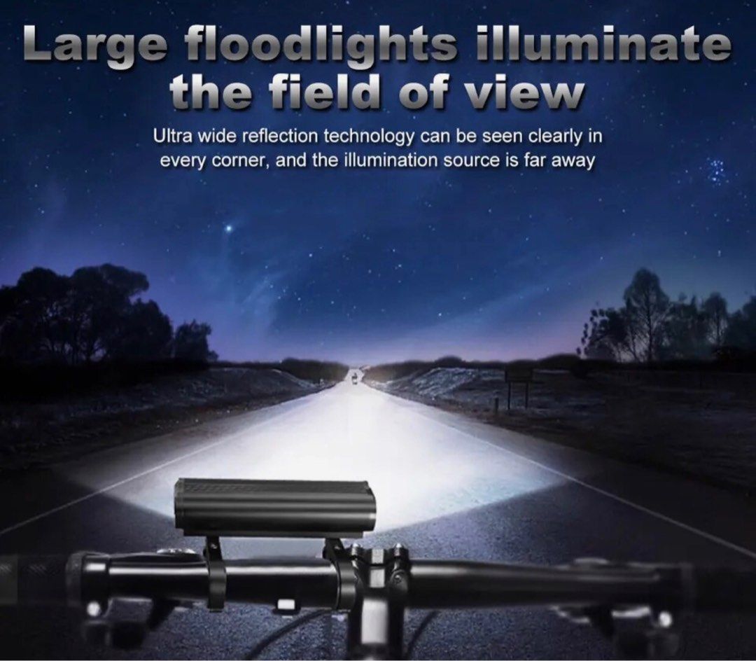 TRLIFE Bicycle Light 1200LM 3000Mah 3LED Bike Light Front