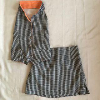 Set- Vest Open Back (Reversible) + Mini Skirt
