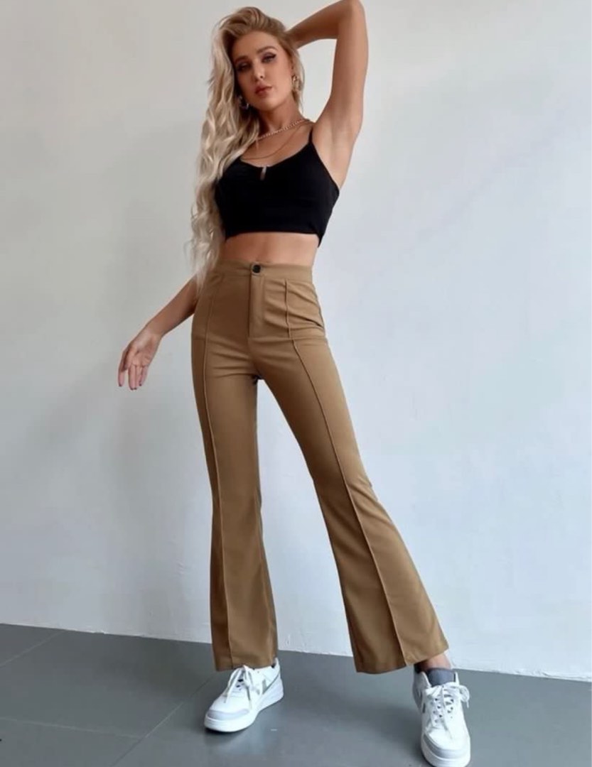 Shein Light Brown Palazzo Pants, Women's Fashion, Bottoms, Other Bottoms on  Carousell
