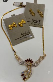 Soleil 18k gold plated necklace & earrings 18k 鍍金頸鏈及耳環64204784737409110