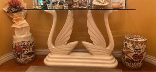 Solid Wood Swan Table Altar Console