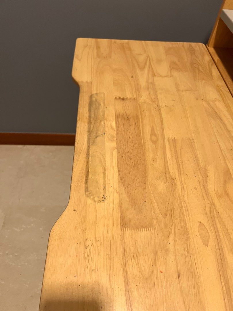 Study Table (Category: Tables & Sets) located in Singapore. Submitted by little_n (Listing ID 1290717674, Image 3). Description: Product details in the image. Used for 3 years. There is a wrist rest cushion stain on the table. And the table needs to be tightened. .