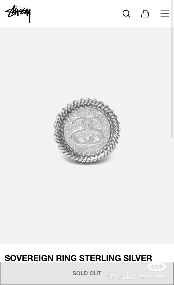 12 STUSSY SOVEREIGN RING STERLING SILVER - アクセサリー