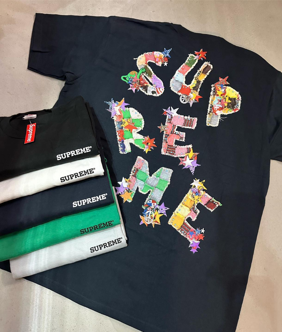 Supreme Patchwork Tee T恤T-shirt, 名牌, 服裝- Carousell