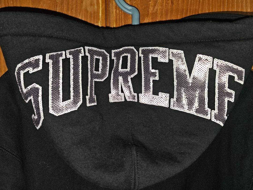 Supreme Sequin Arc Hooded Sweatshirt Black SS19