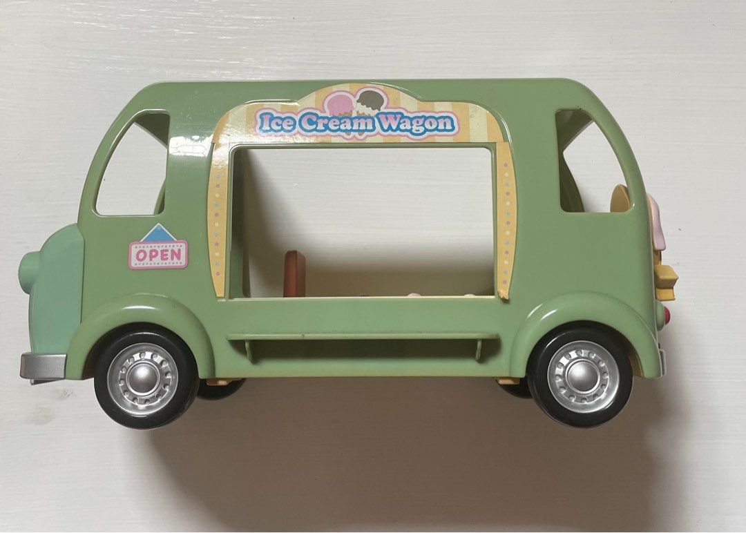 sylvanian families ice cream wagon (Category: Kids Toys) located in Manila. Submitted by bbwoniee_ (Listing ID 1290649758, Image 1). Description: missing one spoon lang discoloration sa mismong van wysiwyg still have the box pero not in mint condition .