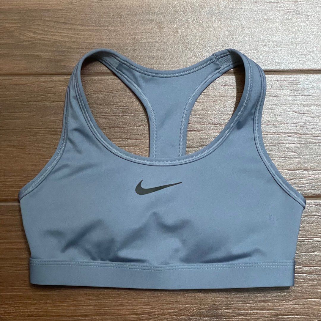 NEW Sz S Nike swoosh dri fit blue padded sports bra
