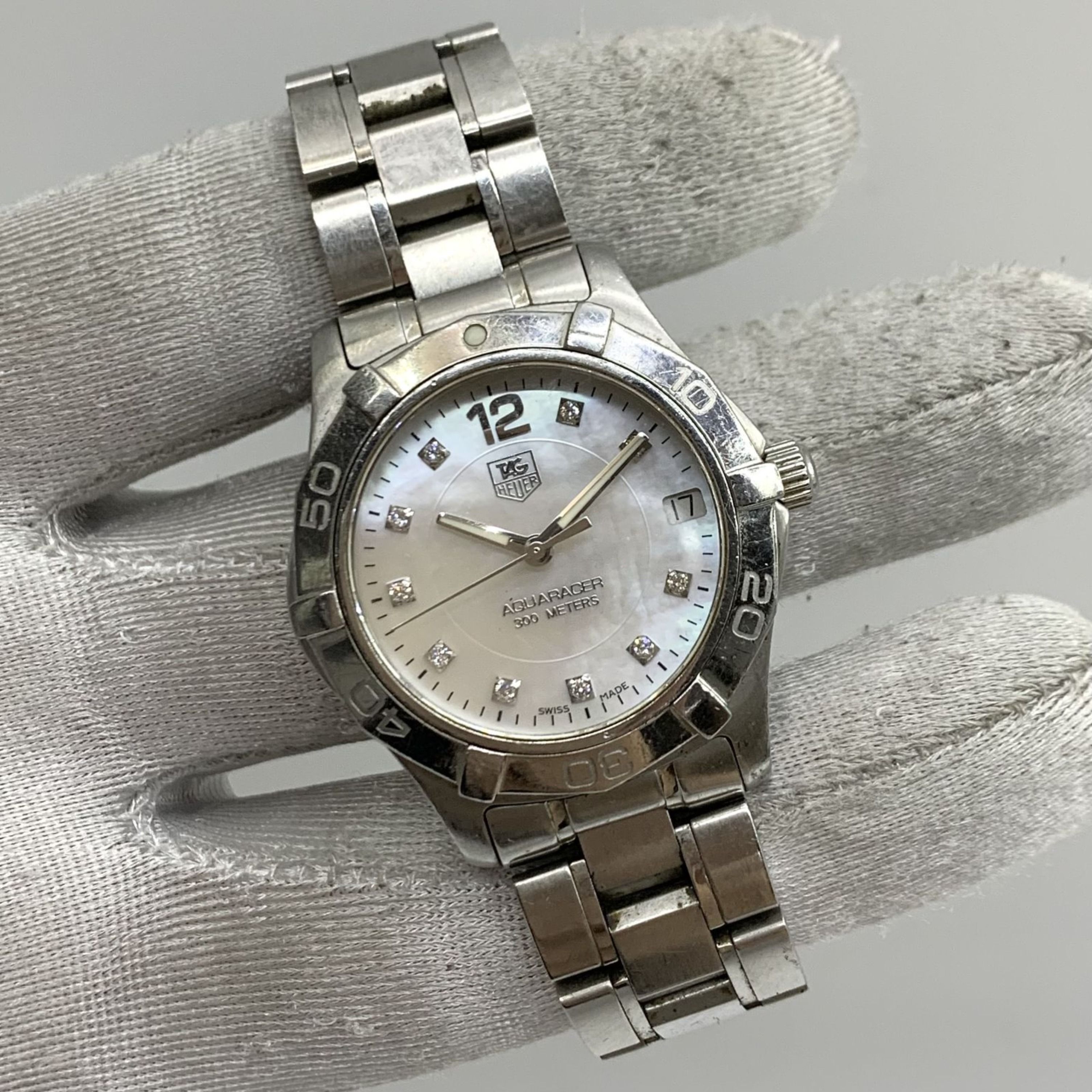 TAG HEUER WAF1312 WHITE AQUARACER WATCH ONLY AUTOMATIC LADIES