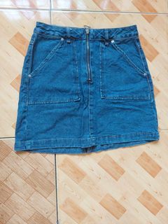 Terranova High Waist Denim Blue Skirt with pockets and zipper