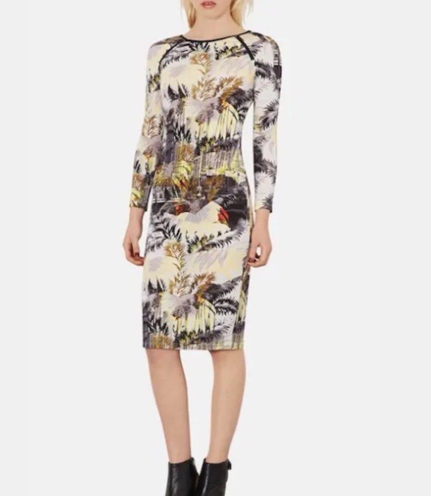 TOPSHOP Palm Print Bodycon Dress