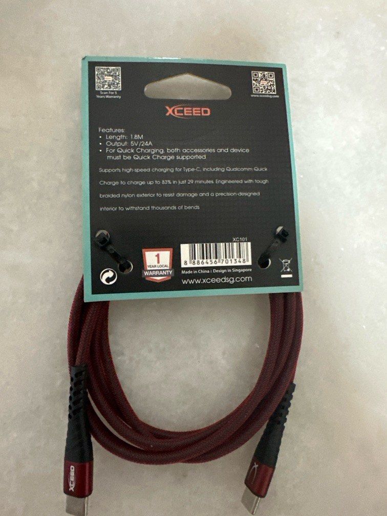 TYPE-C cable (Category: Cables & Adaptors) located in Singapore. Submitted by mangoishjack (Listing ID 1290738044, Image 2). Description: UNRAVEL SERIES TYPE-C to TYPE-C cable.