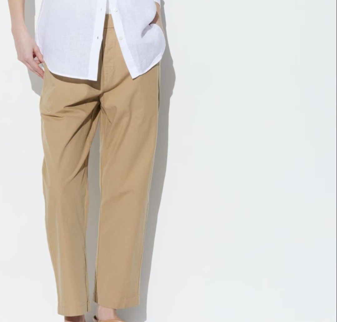 Uniqlo Cotton Relaxed Ankle Pants, Women's Fashion, Bottoms, Other Bottoms  on Carousell