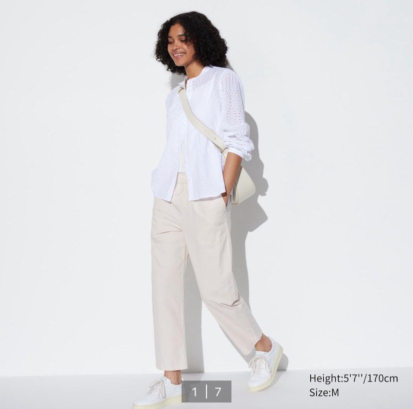 Uniqlo Smart Ankle Pants (Natural), Women's Fashion, Bottoms, Other Bottoms  on Carousell