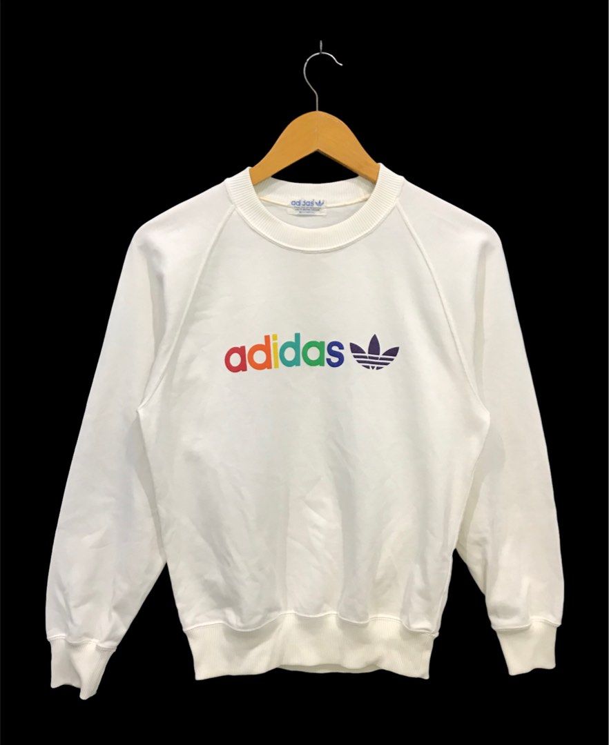 Vintage Adidas Rainbow Spellout Sweatshirt Men s Fashion Tops