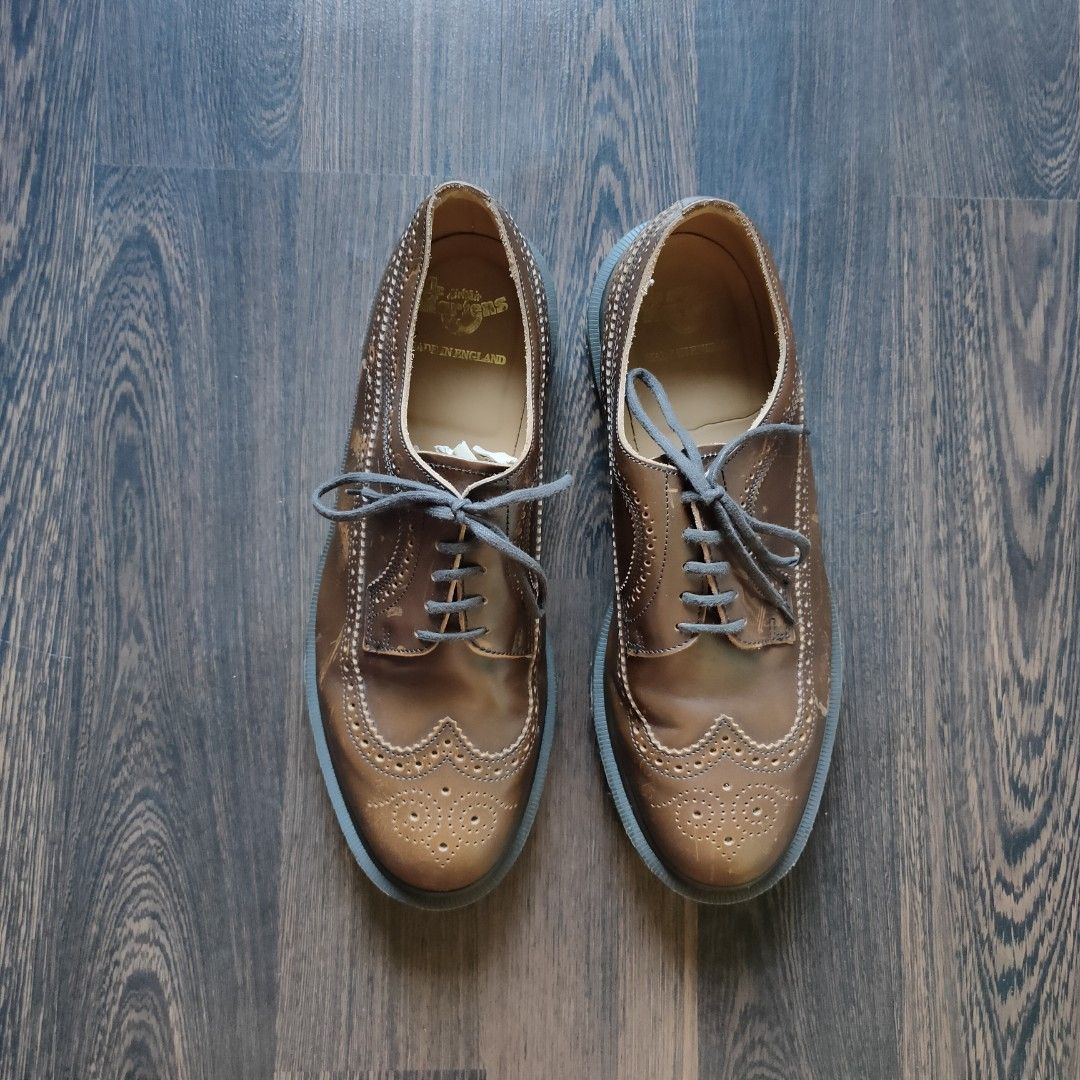 VINTAGE DR. MARTENS 3989 ENGLAND Brogue Tan Boanil Brush Oxford Men s Fashion Footwear Boots on Carousell