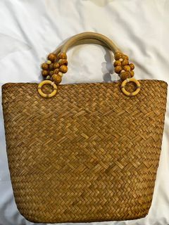 Woven shoulder bag beach bag