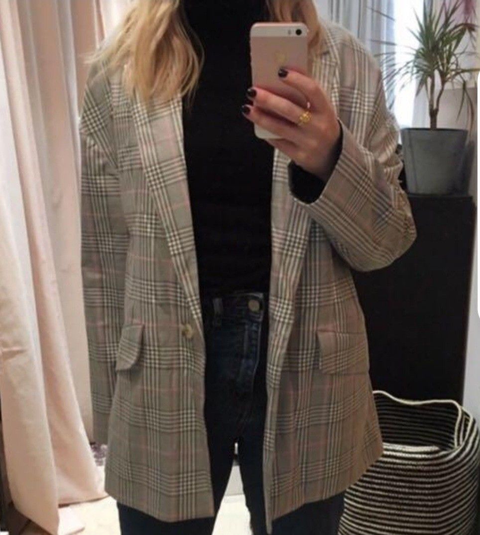 Zara oversized plaid blazer outlet