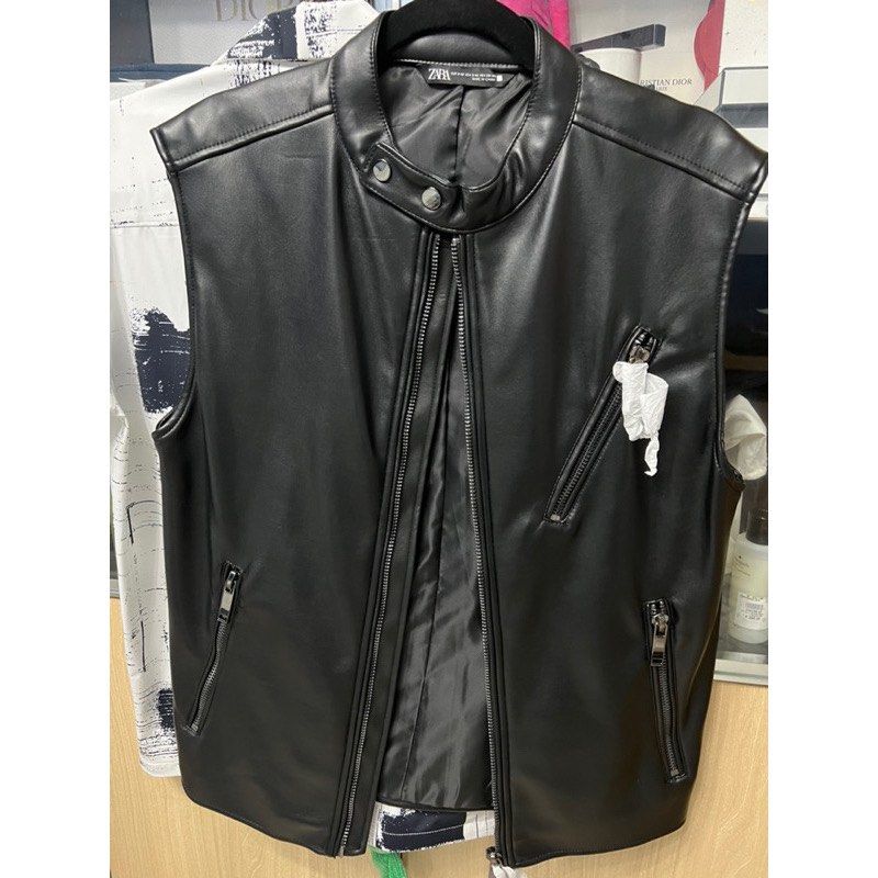Sleeveless leather jacket zara new arrivals
