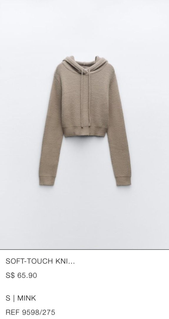 Zara soft touch sweatshirt with puff sleeves hot sale