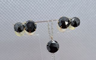 4 total carat weight Black Diamond Set