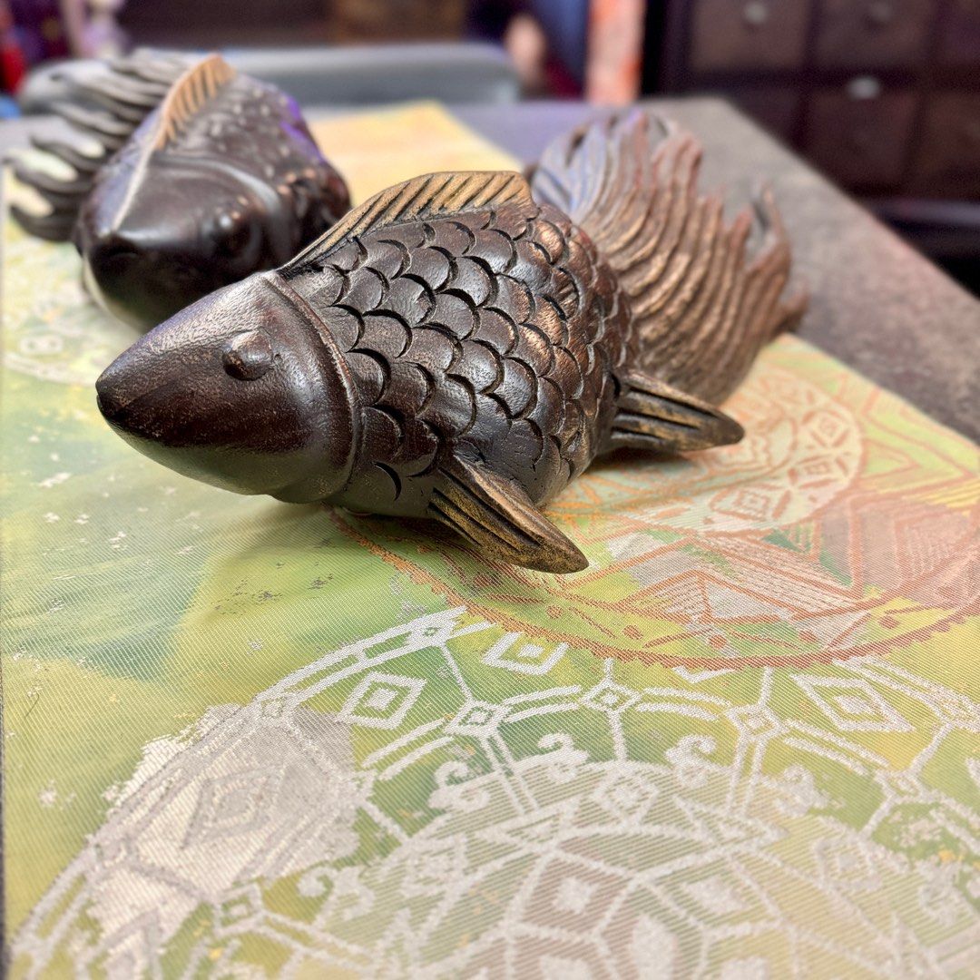 家飾品陶磁器招財魚置物