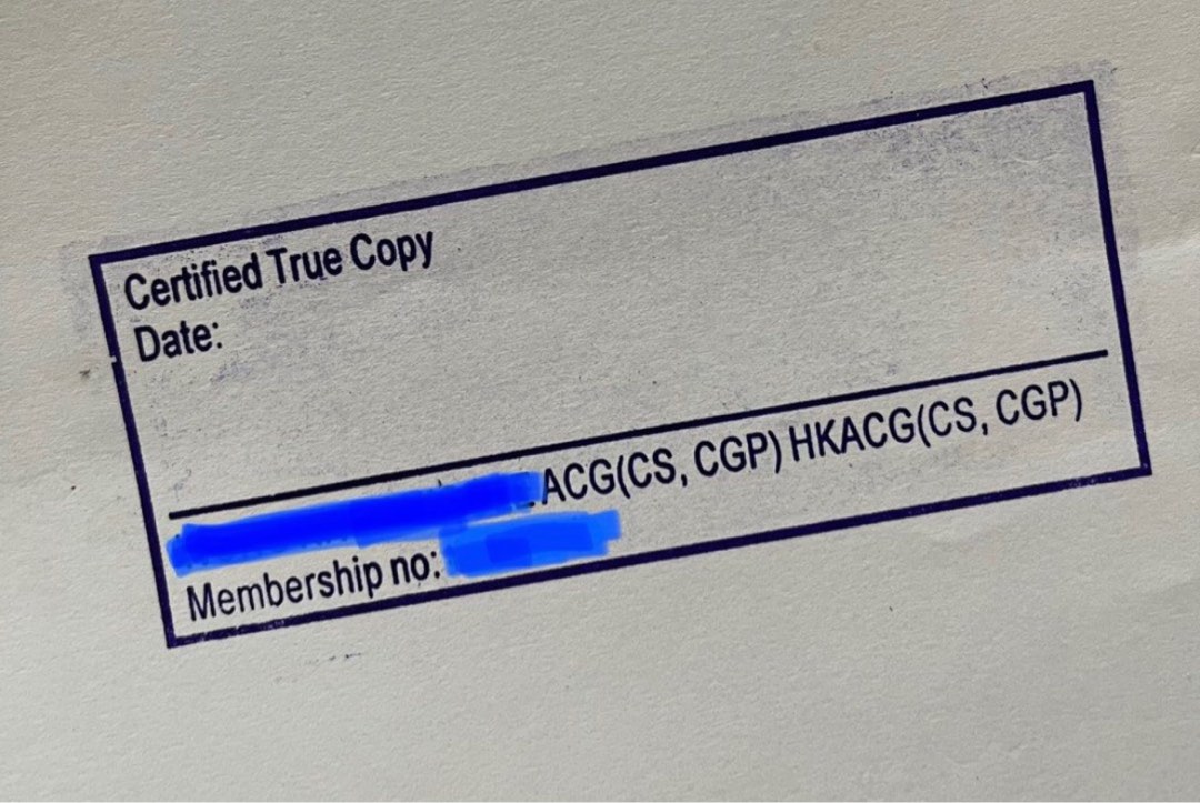 核證副本 Certified True Copy62863124695041111