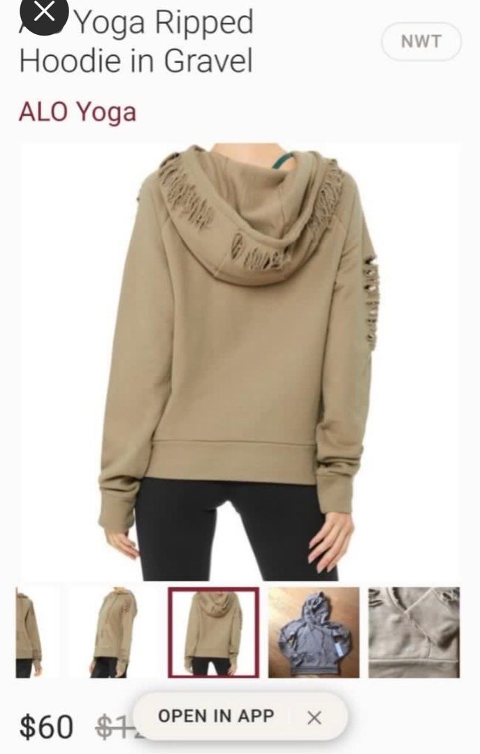Alo ripped hoodie sale 2025