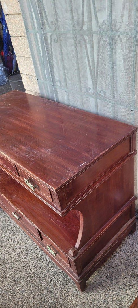 Antique Table cabinet (Category: Shelves, Cabinets & Racks) located in Paranaque City. Submitted by ringringms (Listing ID 1294026098, Image 3). Description: Decluttering Sale RUSH RUSH RUSH Pure Narra side drawer 15k All working drawers Message me for your offer All items needs refurbishing 09175749258 Pick up at Tahanan Village Paranaque. Delivery fee shouldered by buyer.