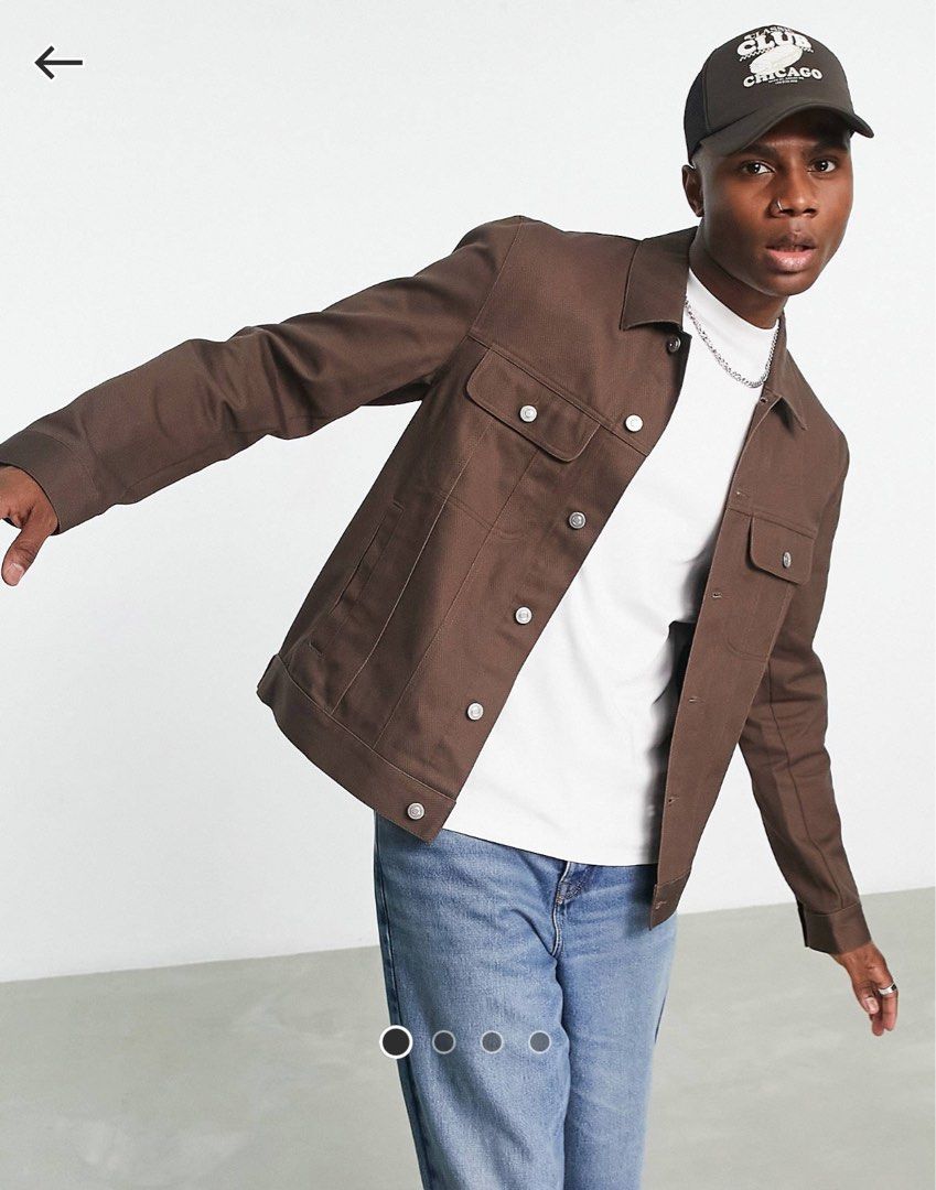 ASOS brown denim jacket Men s Fashion Coats Jackets and Outerwear on Carousell