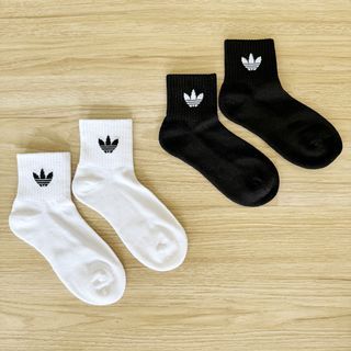 Authentic ADIDAS White Black Mid Crew Socks XS Small Medium