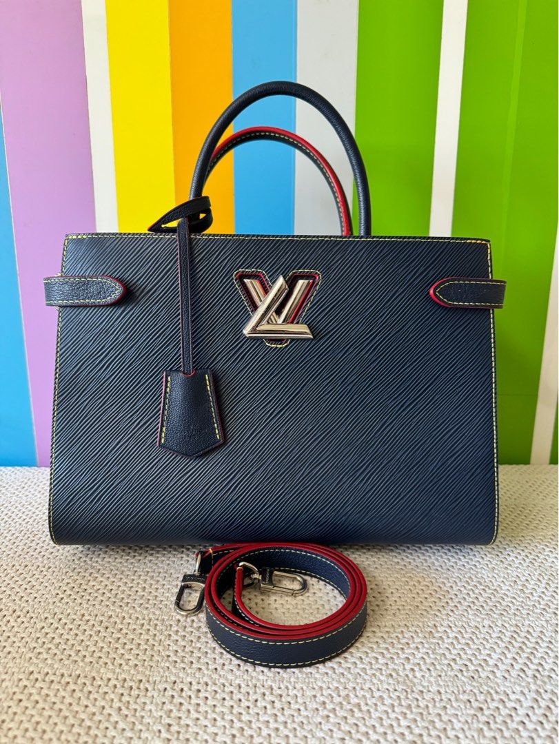 Authentic Louis Vuitton Epi Twist Tote Bag Blue Indigo