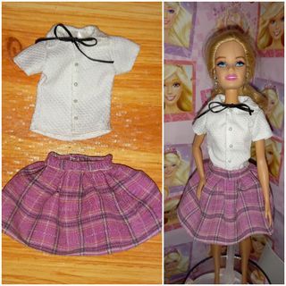 Barbie doll short sleeve uniform only