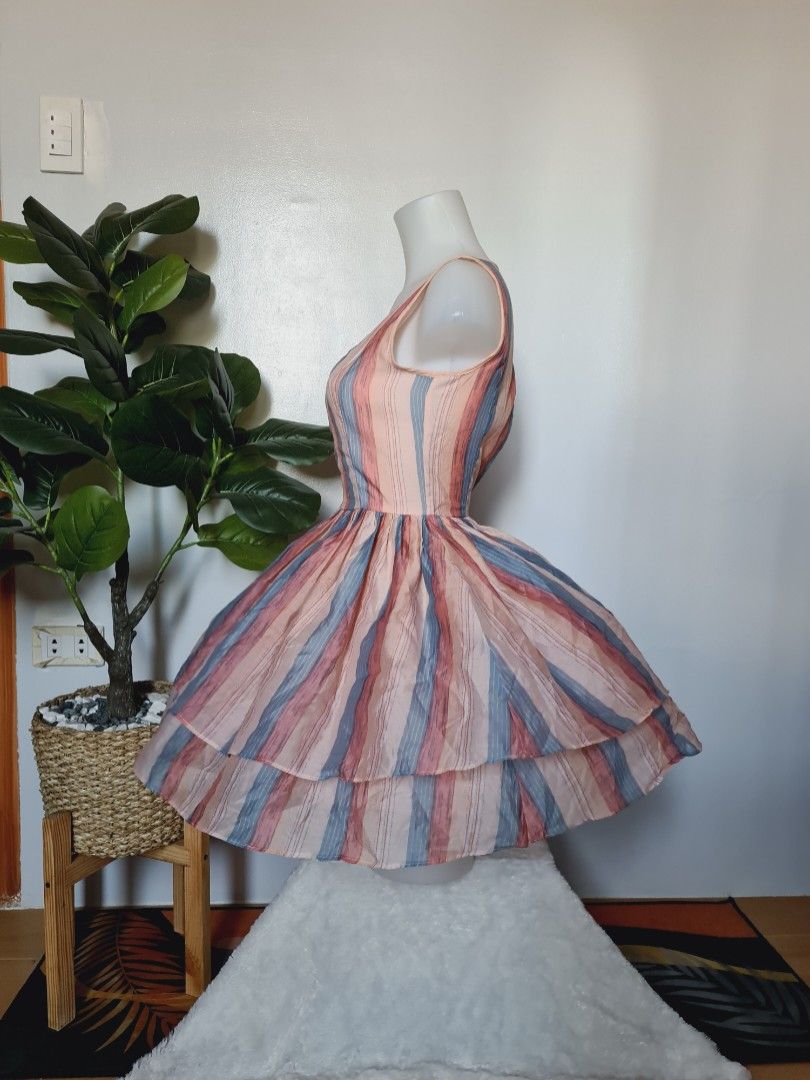 Barbie formal event party cute vertical line dress, Women's Fashion, Dresses  & Sets, Dresses on Carousell