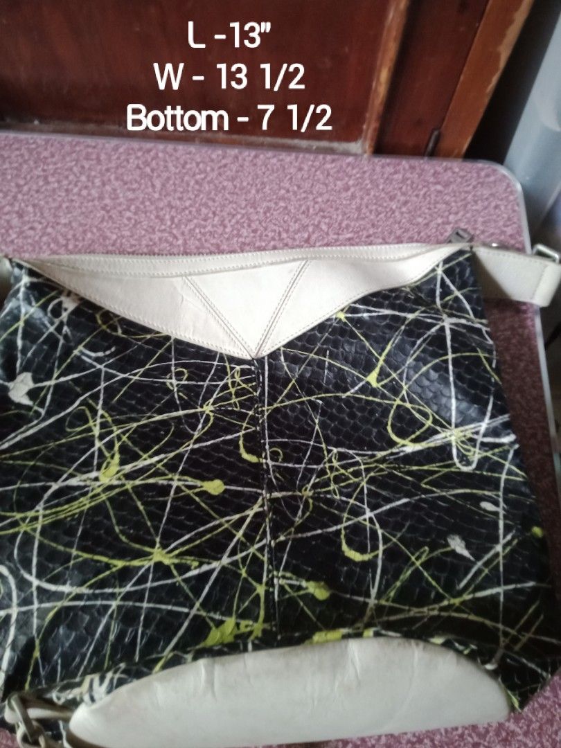 Botkier London Coco Rocha Leather Backpack, Green and White Splatter (Category: Luxury Bags & Wallets) located in Manila. Submitted by smicolen (Listing ID 1293985688, Image 2). Description: Botkier London Coco Rocha Leather Backpack, Green and White Splatter mejo maalikabok un bottom other than that wla n issue super Ganda at mkapal ang leather even puller and zipper super kapal.